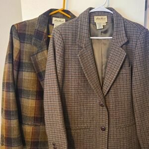 Vintage Eddie Bauer Women's Blazers Size Medium (2 blazers) 100% wool  Plaid